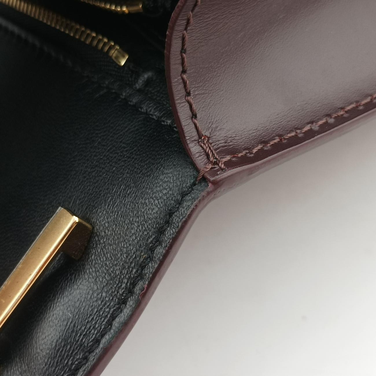 Pre-owned Burberry TB logo Burgundy×Multicolour Leather  shoulderbag | stylenewstar