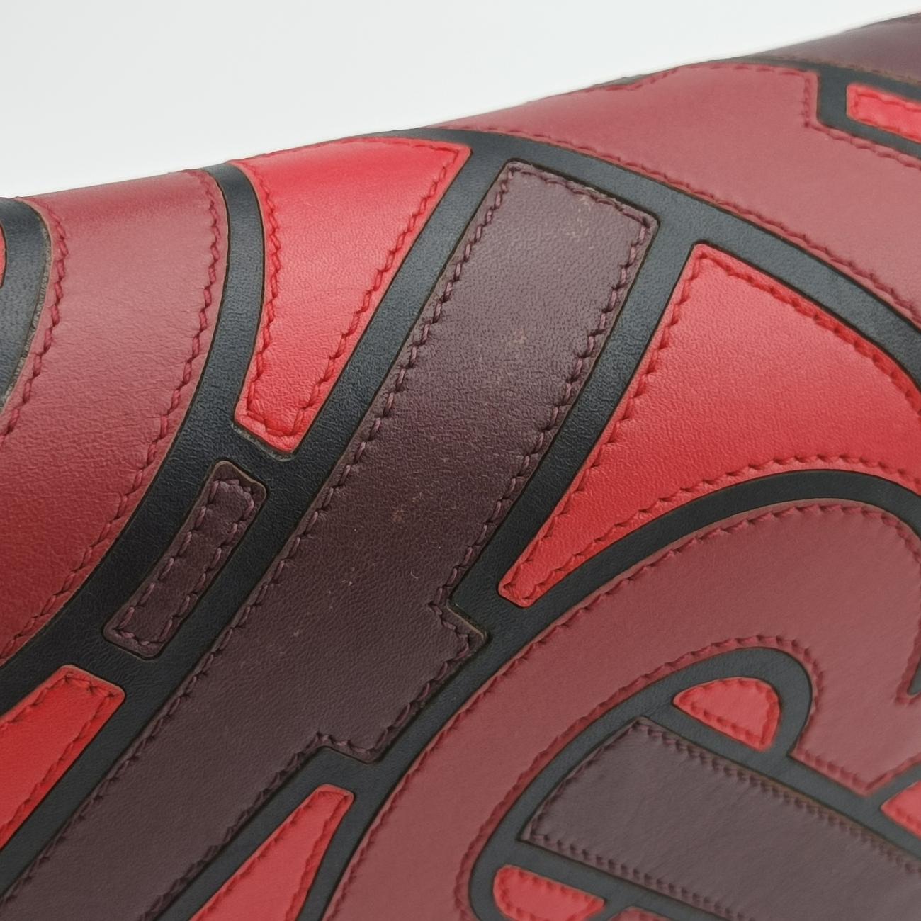 Pre-owned Burberry TB logo Burgundy×Multicolour Leather  shoulderbag | stylenewstar