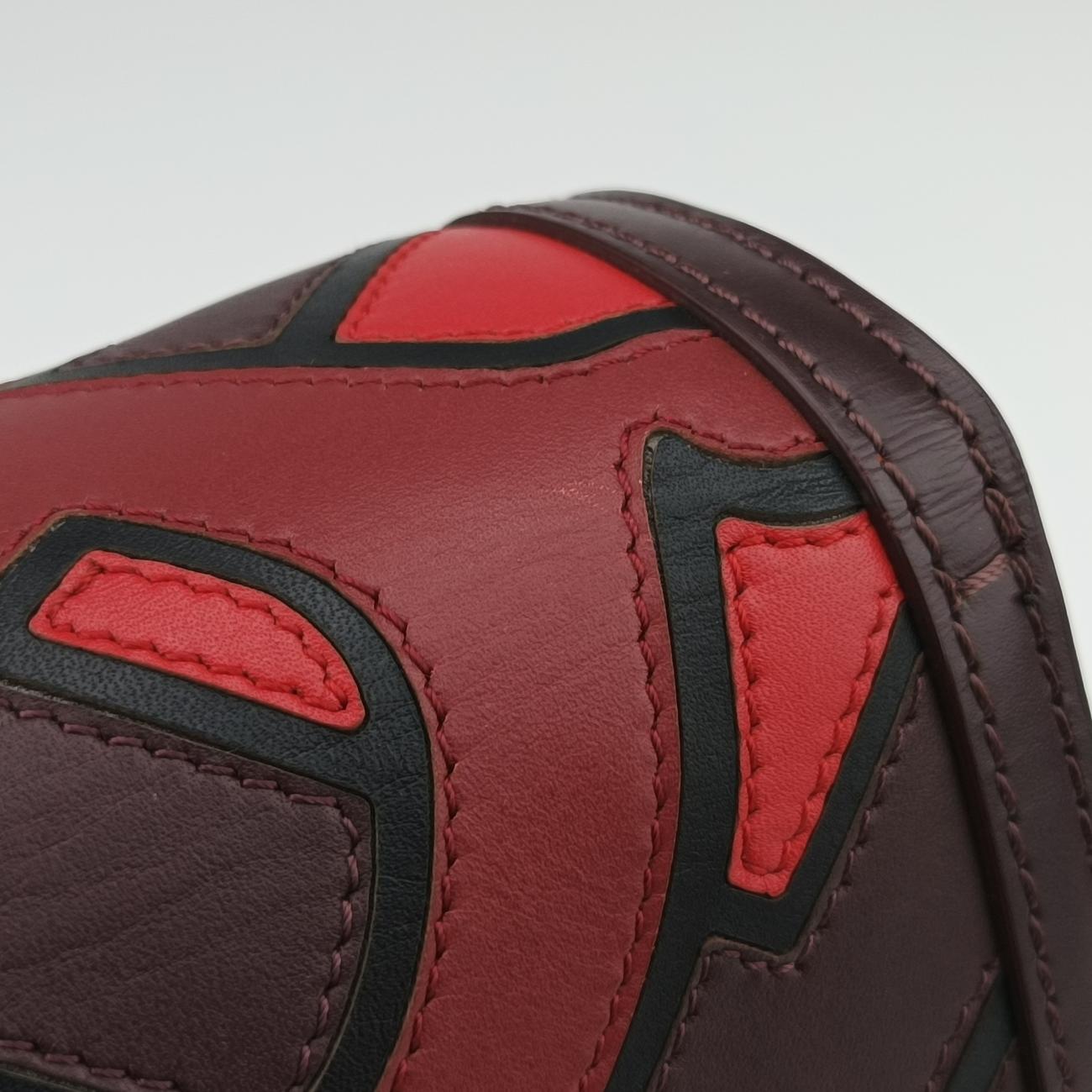 Pre-owned Burberry TB logo Burgundy×Multicolour Leather  shoulderbag | stylenewstar