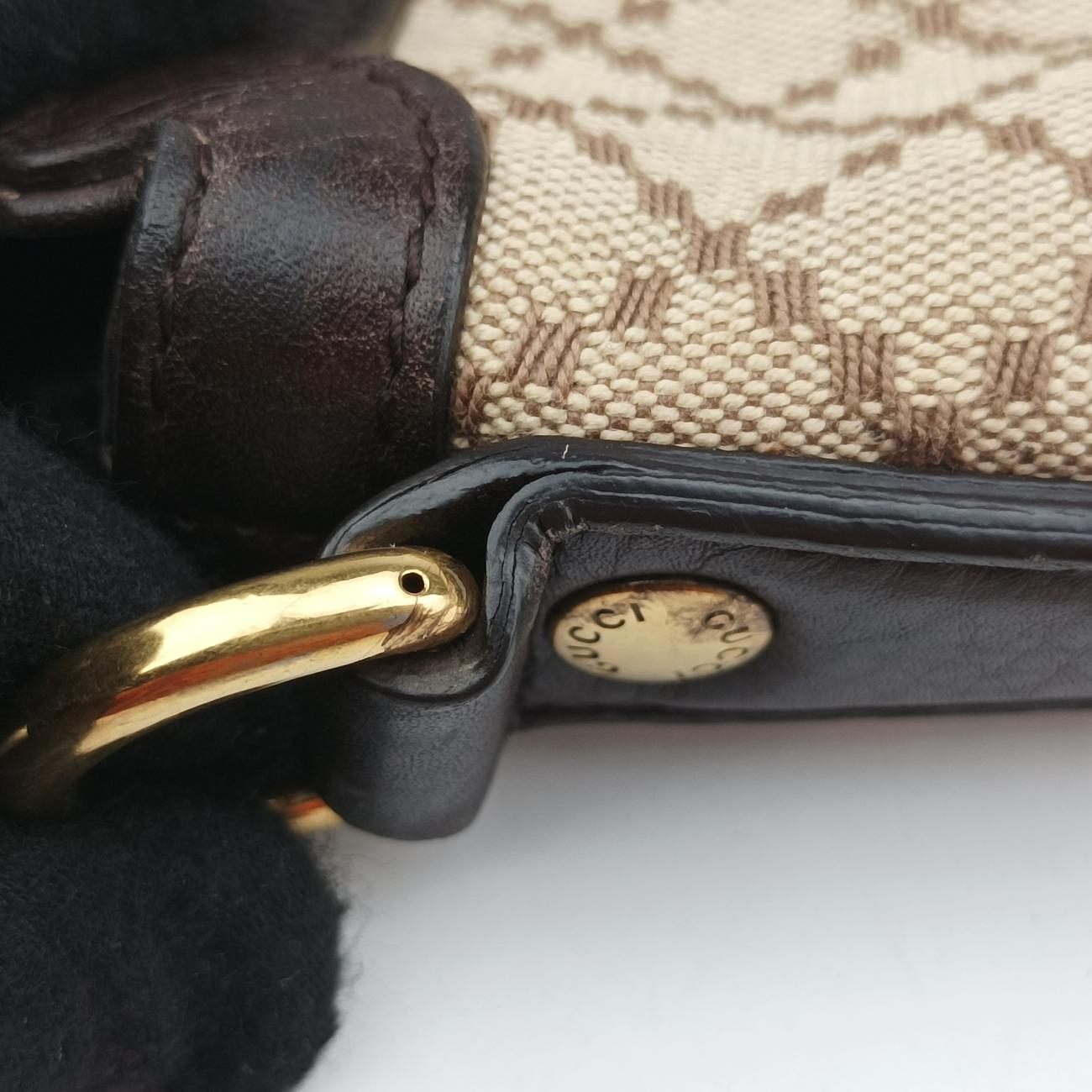 Pre-owned Gucci Diamante Brown canvas 251831 shoulderbag | stylenewstar