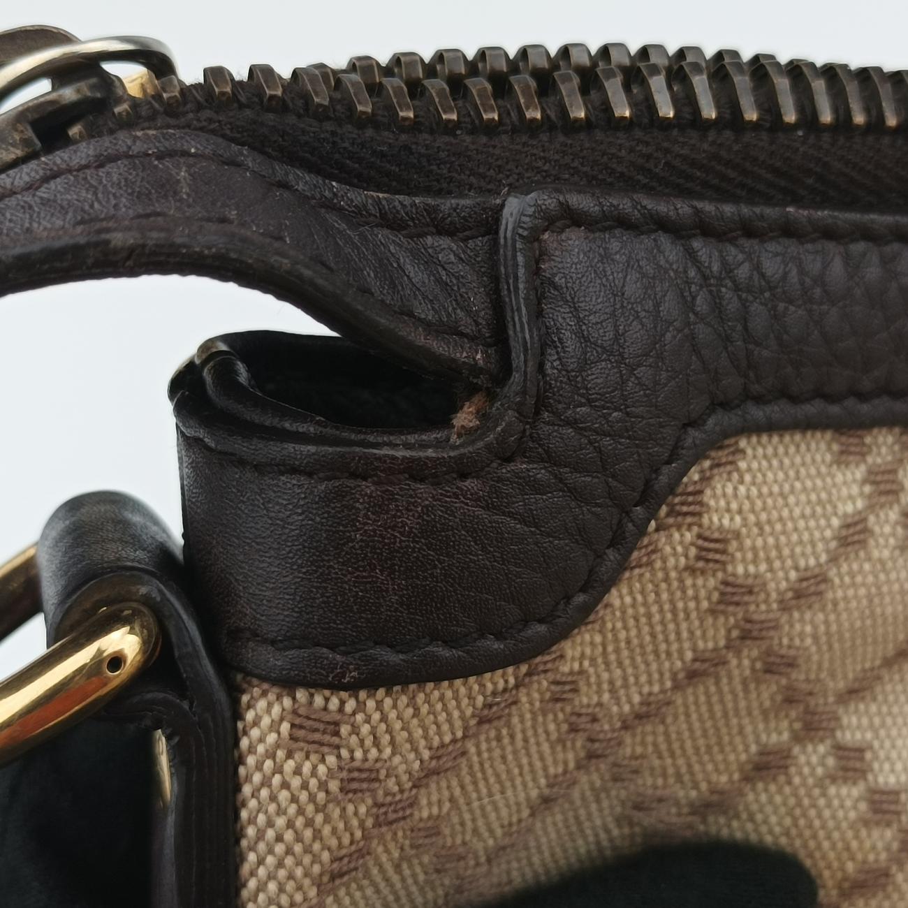 Pre-owned Gucci Diamante Brown canvas 251831 shoulderbag | stylenewstar