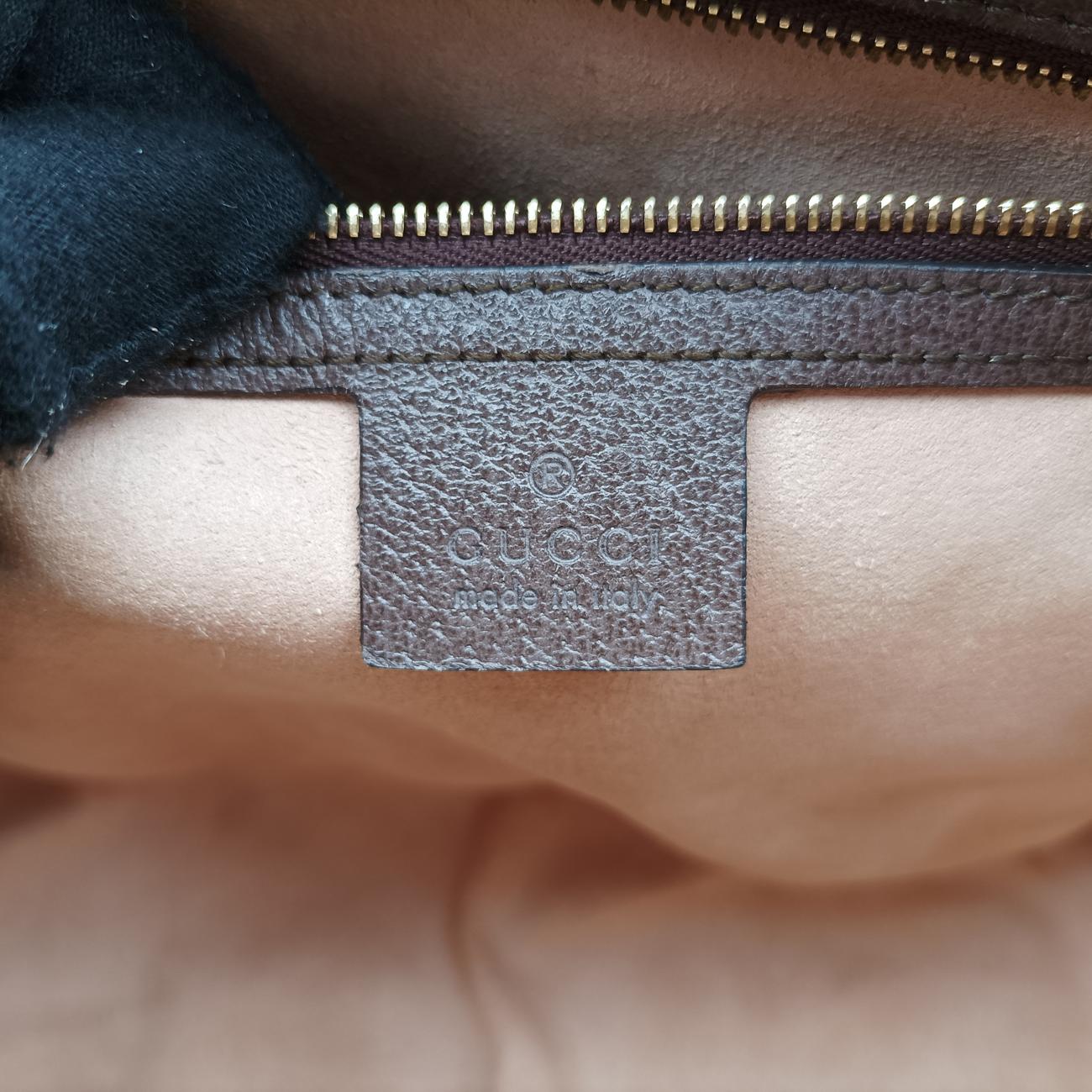 Pre-owned Gucci Ophidia brown×red×green PVC coated canvas 524533 handbag | stylenewstar