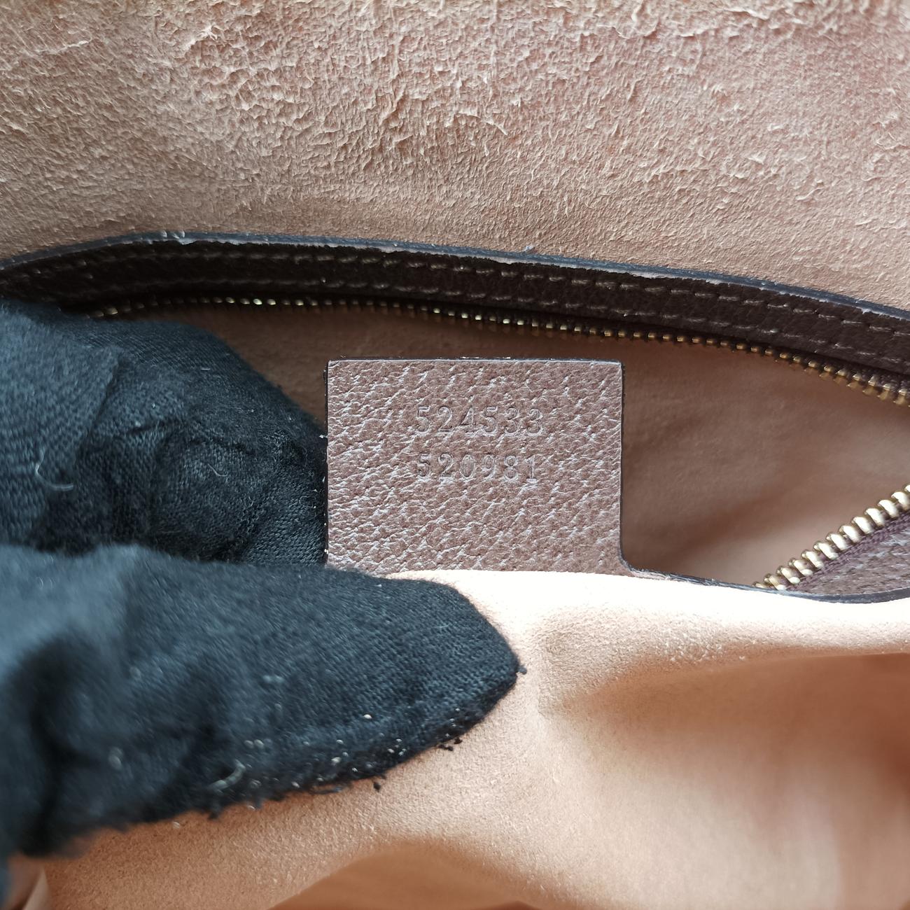 Pre-owned Gucci Ophidia brown×red×green PVC coated canvas 524533 handbag | stylenewstar