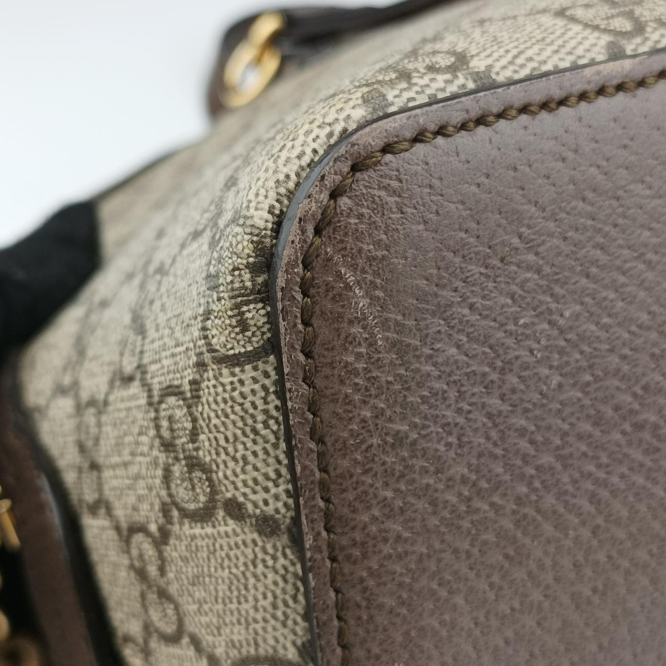 Pre-owned Gucci Ophidia brown×red×green PVC coated canvas 524533 handbag | stylenewstar