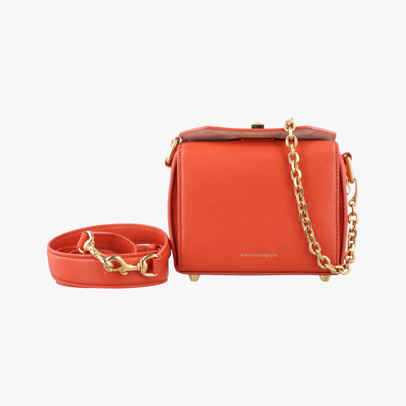 Secondhand Alexander McQueen Box Orange Leather  shoulderbag | stylenewstar