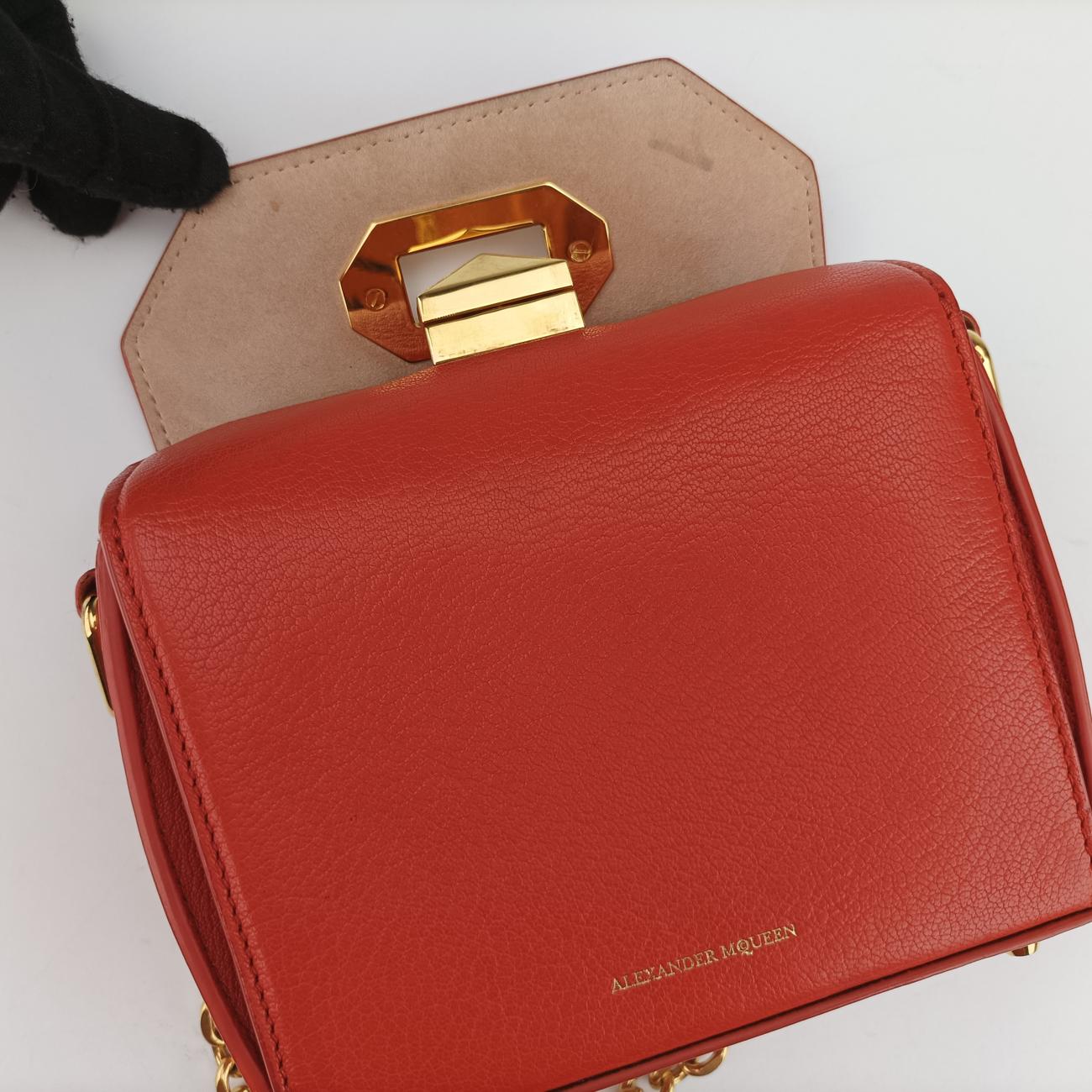Secondhand Alexander McQueen Box Orange Leather  shoulderbag | stylenewstar