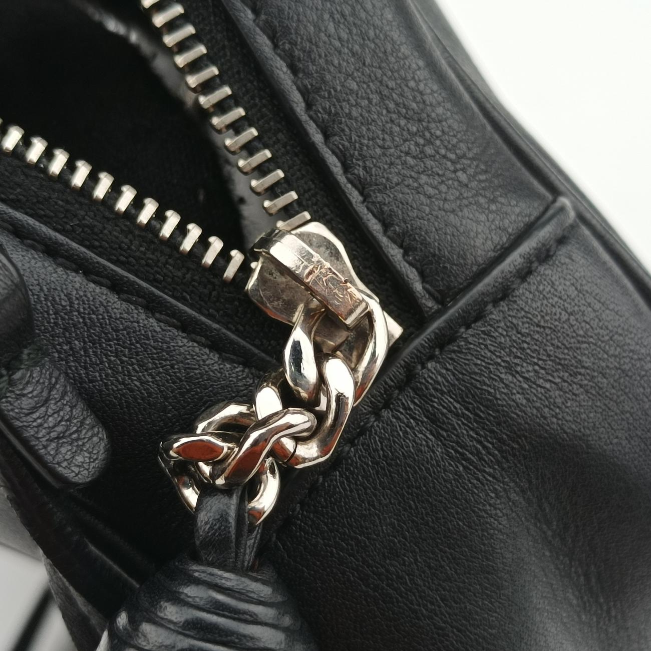 Pre-owned Yves Saint Laurent Monogram Blogger Black Leather 425317 shoulderbag | stylenewstar