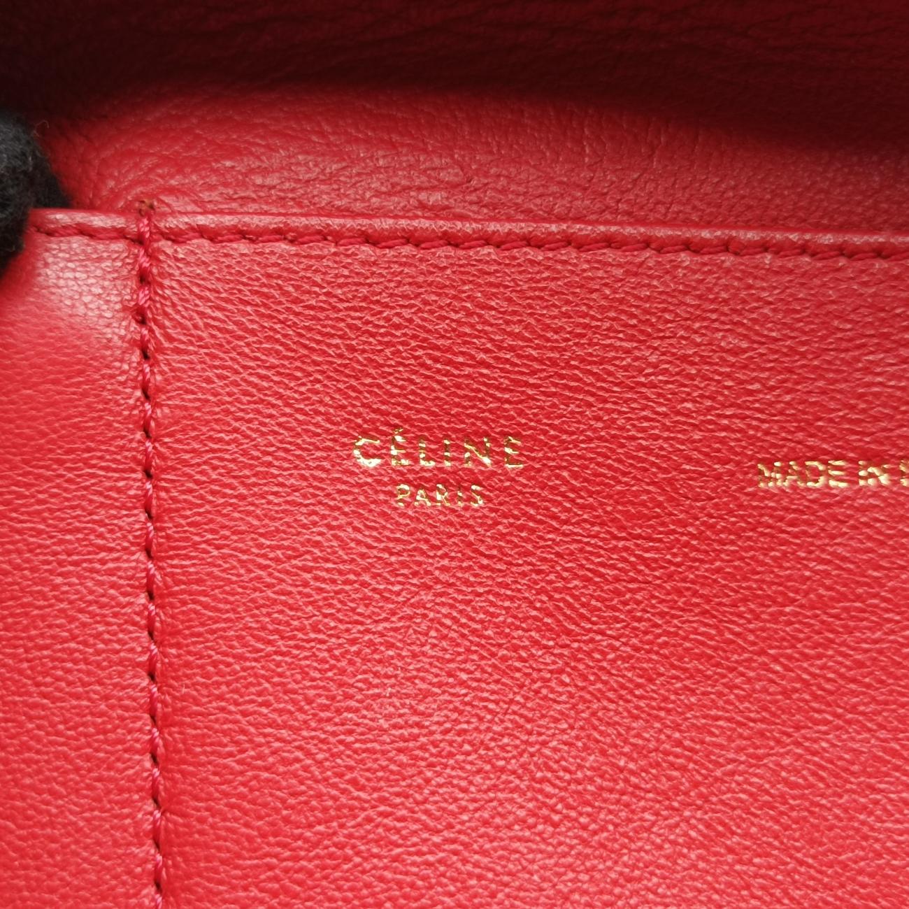 Pre-owned Celine Trapèze orange Snakeskin × suede  shoulderbag | stylenewstar