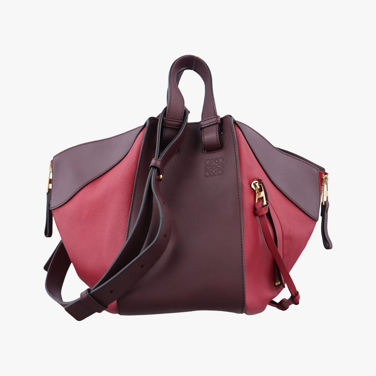 Pre-owned Loewe hammock Red×burgundy leather  shoulderbag | stylenewstar