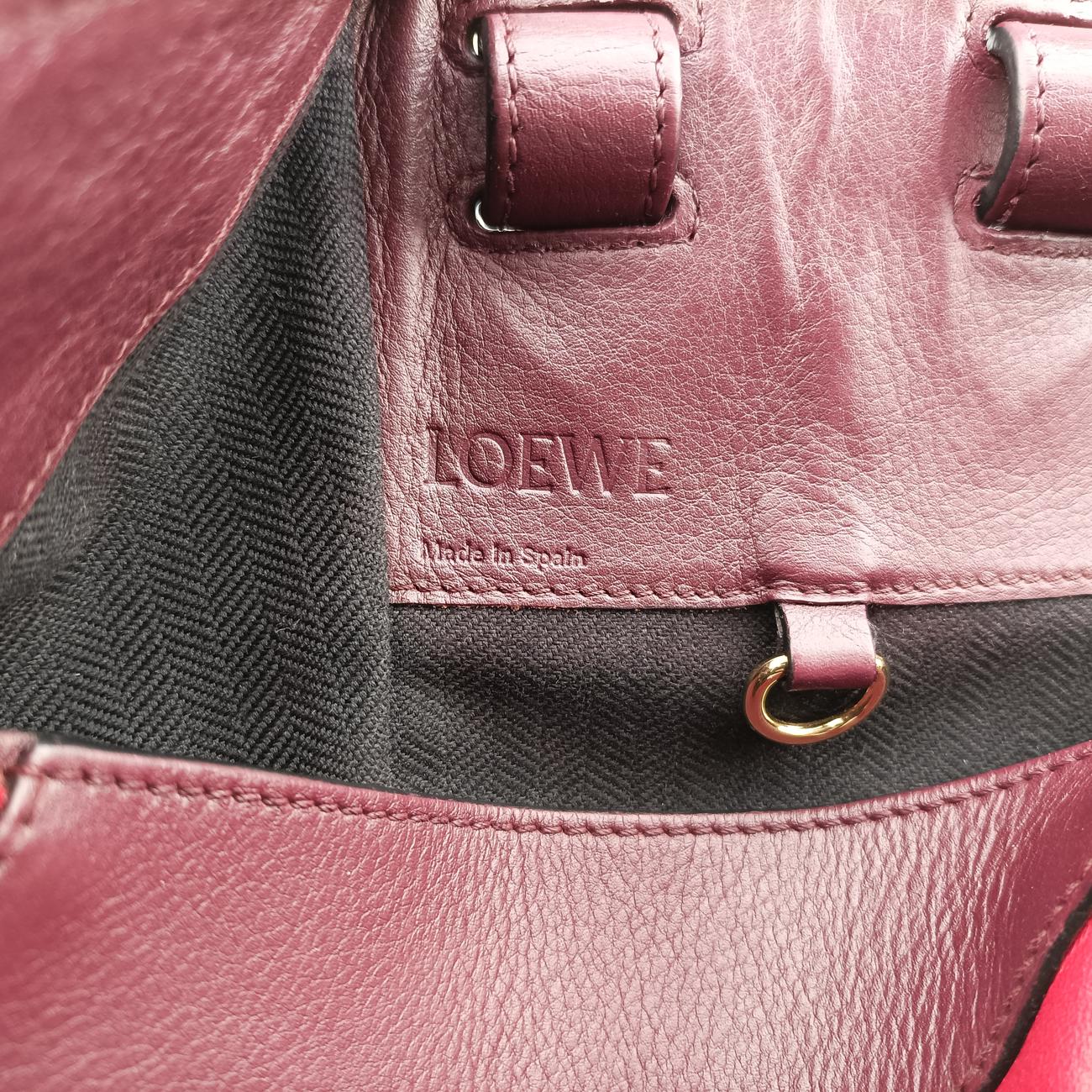 Pre-owned Loewe hammock Red×burgundy leather  shoulderbag | stylenewstar