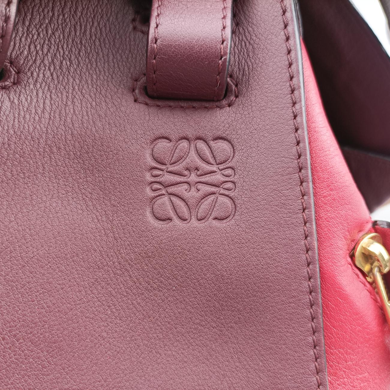 Pre-owned Loewe hammock Red×burgundy leather  shoulderbag | stylenewstar