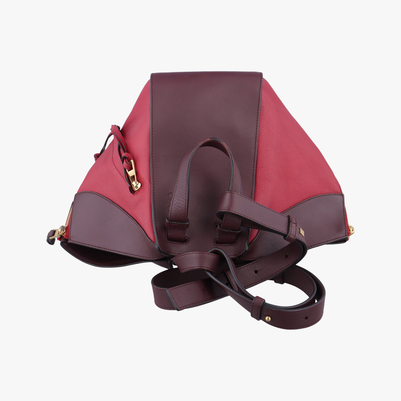 Pre-owned Loewe hammock Red×burgundy leather  shoulderbag | stylenewstar