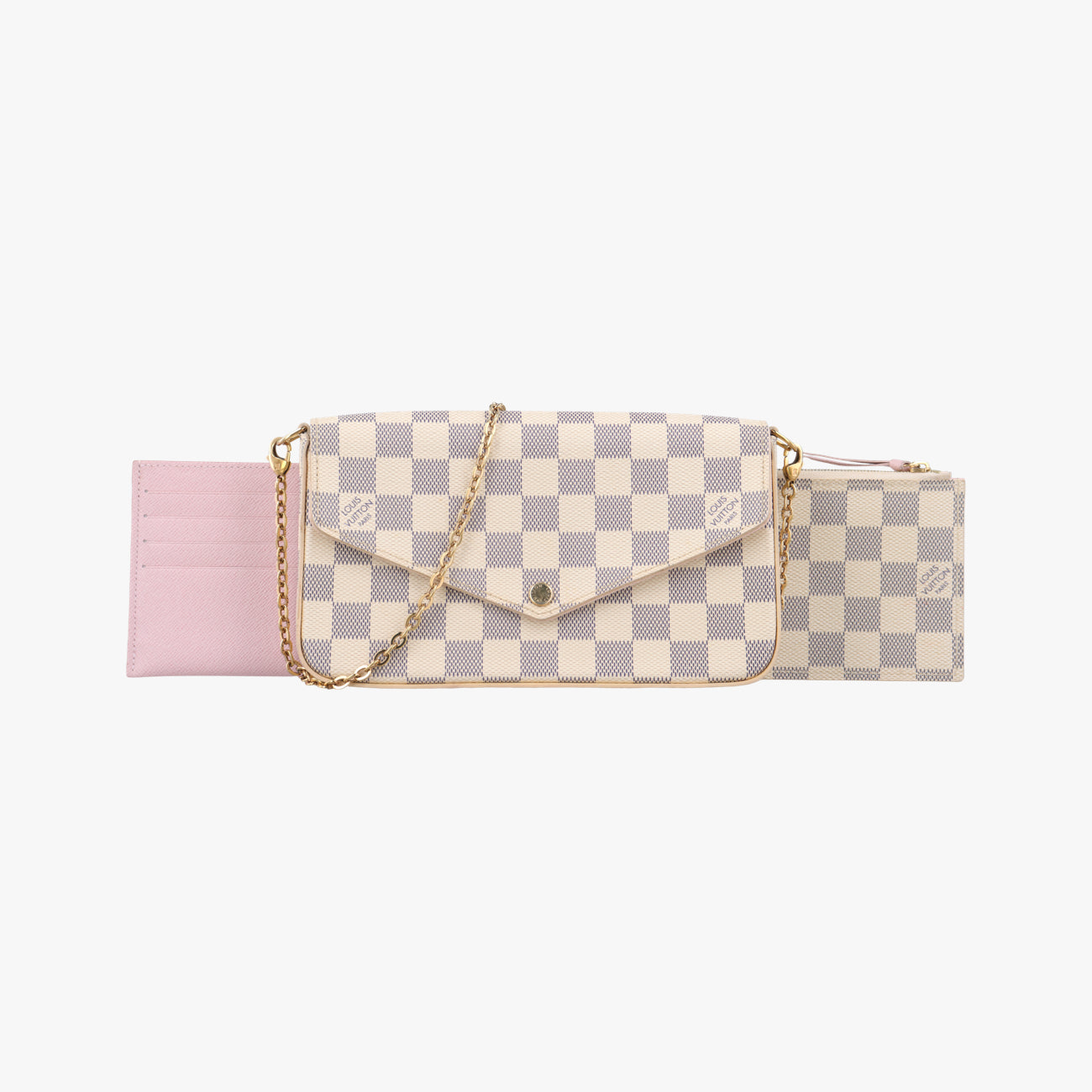 Pre-owned Louis Vuitton Pochette FéLICIE Azur Damier Canvas N63106 shoulderbag | stylenewstar