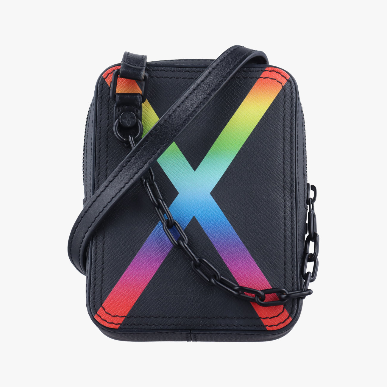 Vintage Louis Vuitton Danube Messenger black×multicolor Taiga M30332 shoulderbag | stylenewstar