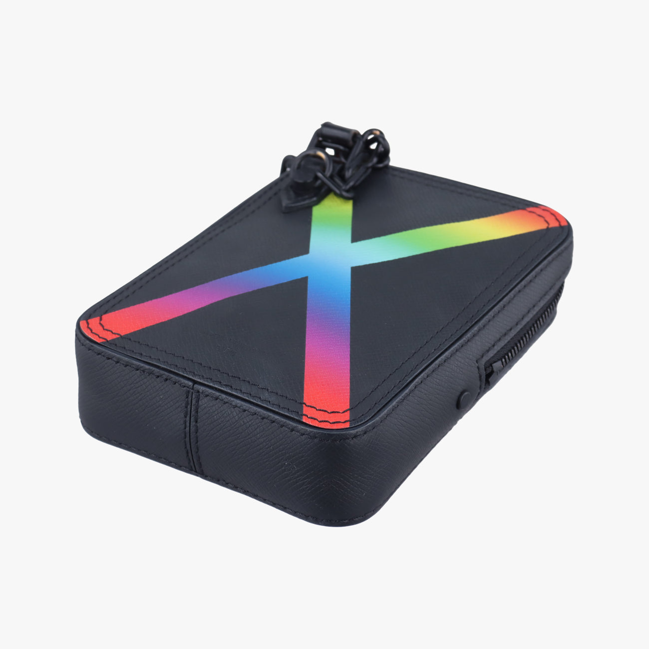 Vintage Louis Vuitton Danube Messenger black×multicolor Taiga M30332 shoulderbag | stylenewstar