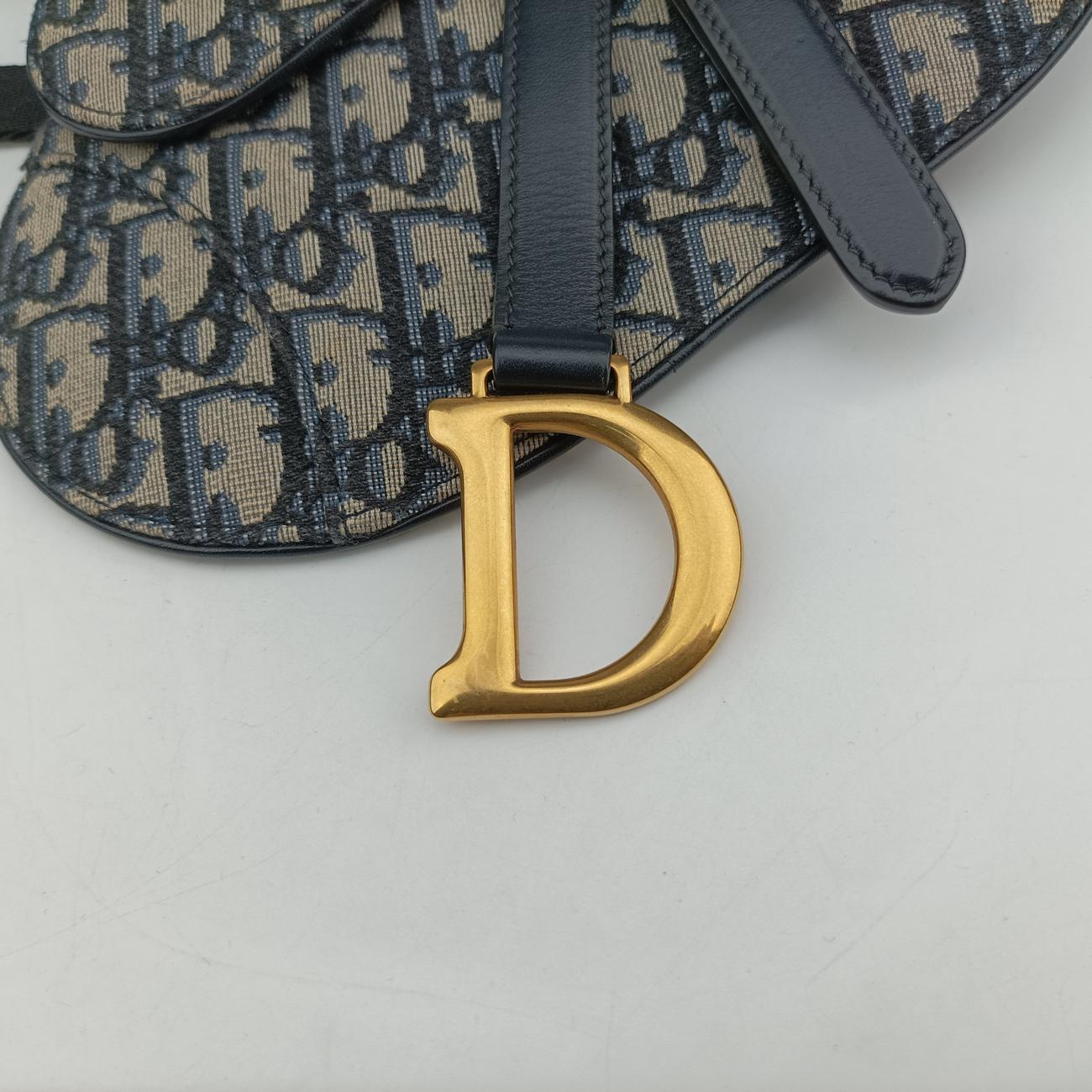 Vintage Christian Dior Saddle Navy×Grey Jacquard  bum bag/waist bag | stylenewstar