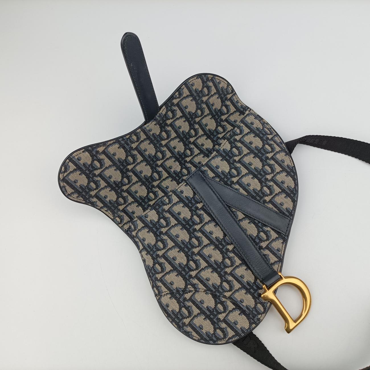 Vintage Christian Dior Saddle Navy×Grey Jacquard  bum bag/waist bag | stylenewstar