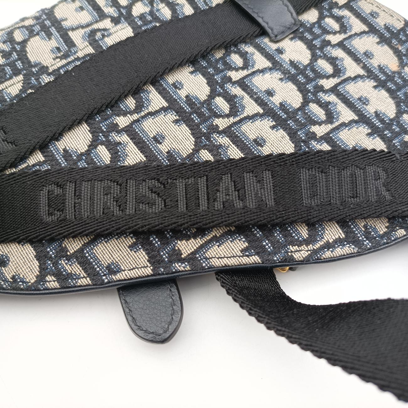 Vintage Christian Dior Saddle Navy×Grey Jacquard  bum bag/waist bag | stylenewstar