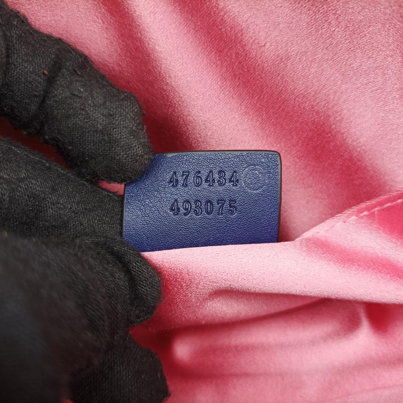 Pre-owned Gucci GG Marmont Blue velour 476434 bum bag/waist bag | stylenewstar