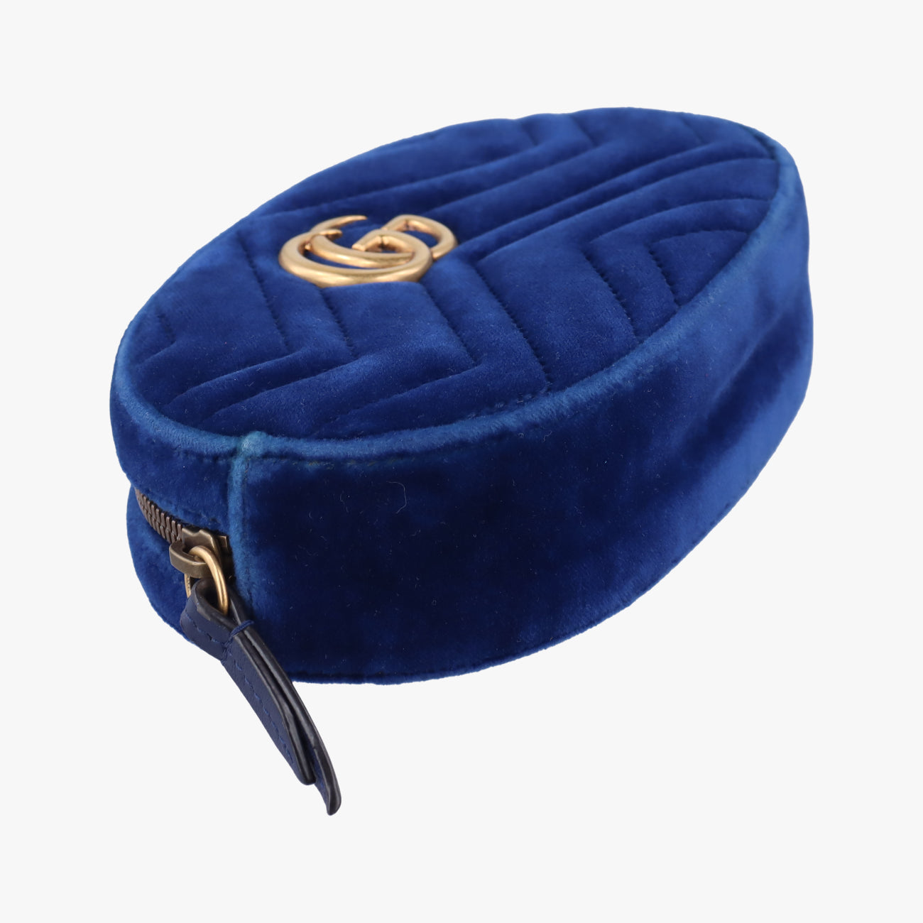 Pre-owned Gucci GG Marmont Blue velour 476434 bum bag/waist bag | stylenewstar