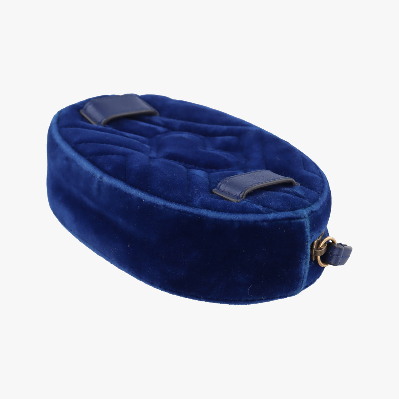 Pre-owned Gucci GG Marmont Blue velour 476434 bum bag/waist bag | stylenewstar
