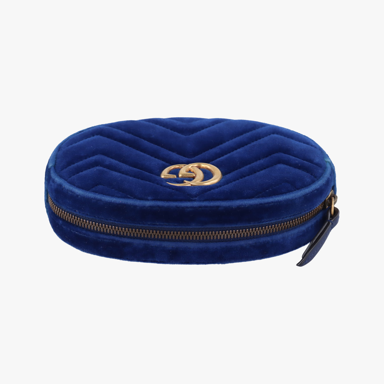 Pre-owned Gucci GG Marmont Blue velour 476434 bum bag/waist bag | stylenewstar