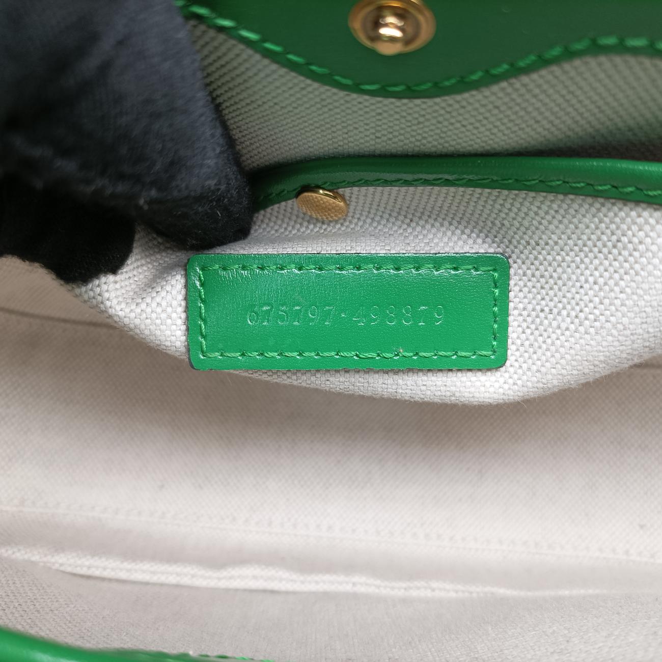 Vintage Gucci New Bamboo Green Leather 675797 shoulderbag | stylenewstar