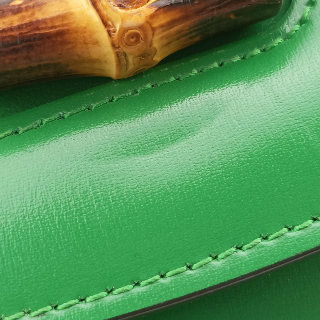 Vintage Gucci New Bamboo Green Leather 675797 shoulderbag | stylenewstar