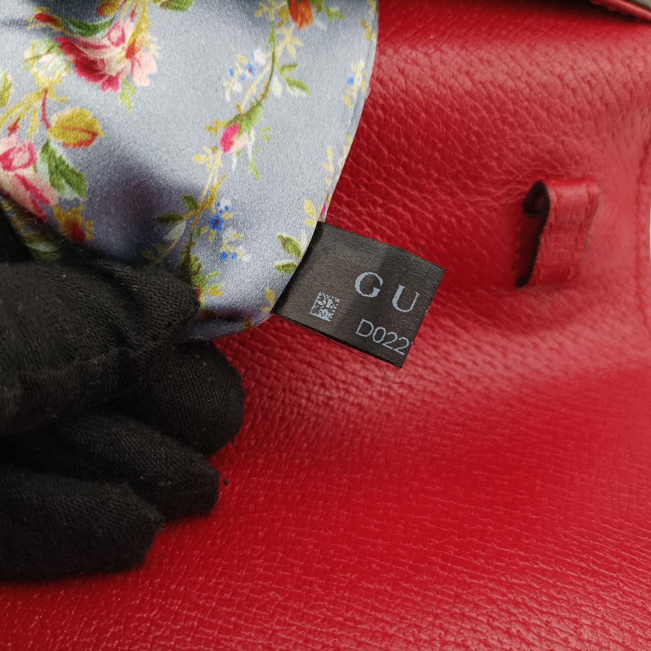 Pre-owned Gucci Bamboo Web butterfly Red×Multicolour Leather 488691 shoulderbag | stylenewstar