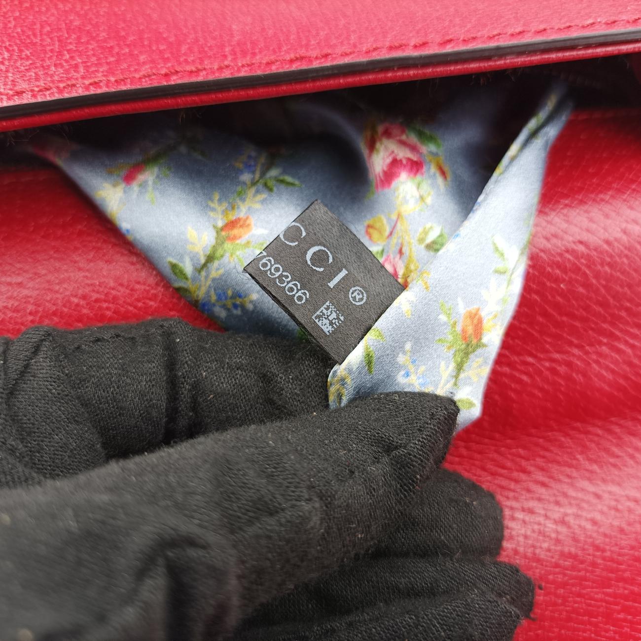 Pre-owned Gucci Bamboo Web butterfly Red×Multicolour Leather 488691 shoulderbag | stylenewstar