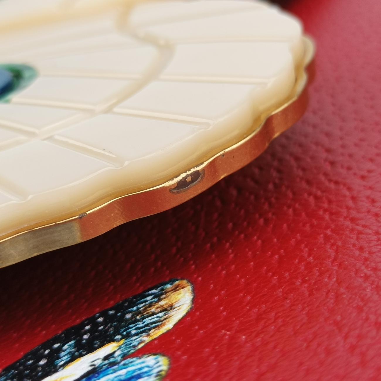 Pre-owned Gucci Bamboo Web butterfly Red×Multicolour Leather 488691 shoulderbag | stylenewstar