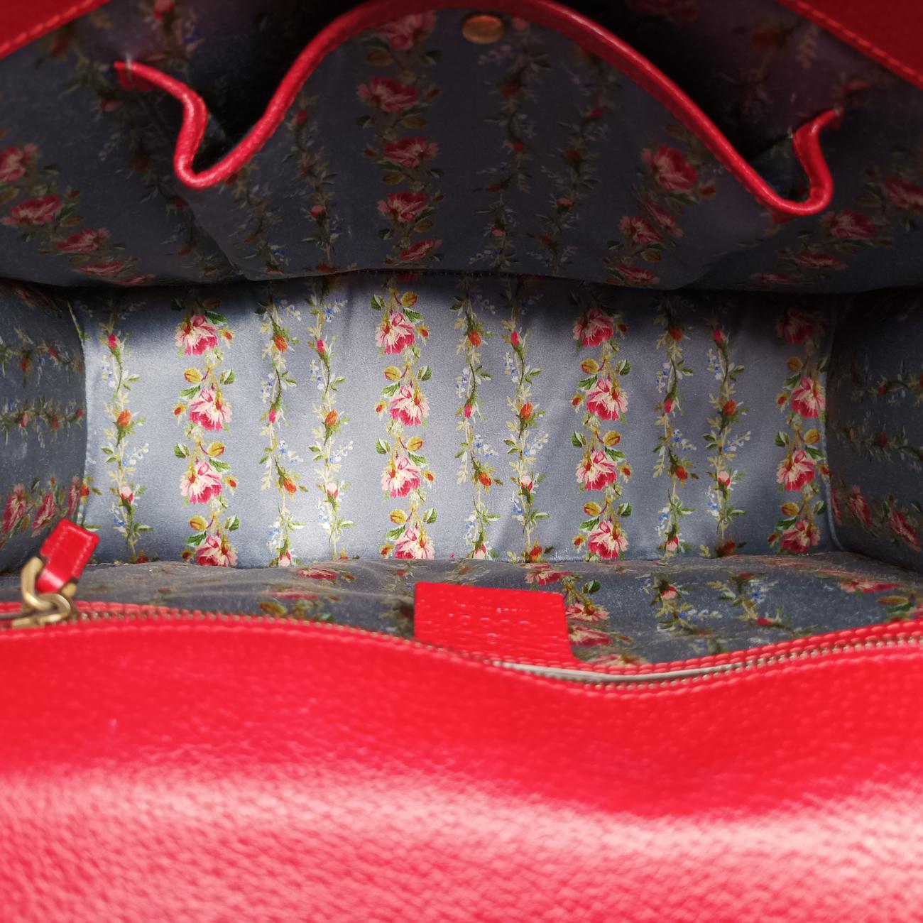 Pre-owned Gucci Bamboo Web butterfly Red×Multicolour Leather 488691 shoulderbag | stylenewstar