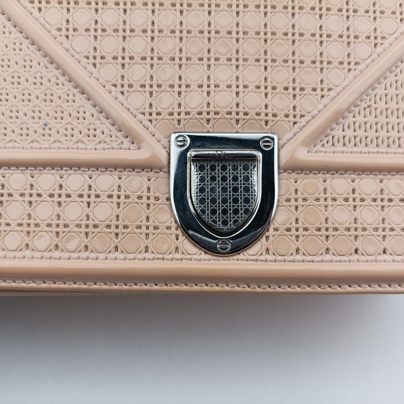 Pre-owned Christian Dior Diorama Pink Patent  shoulderbag | stylenewstar