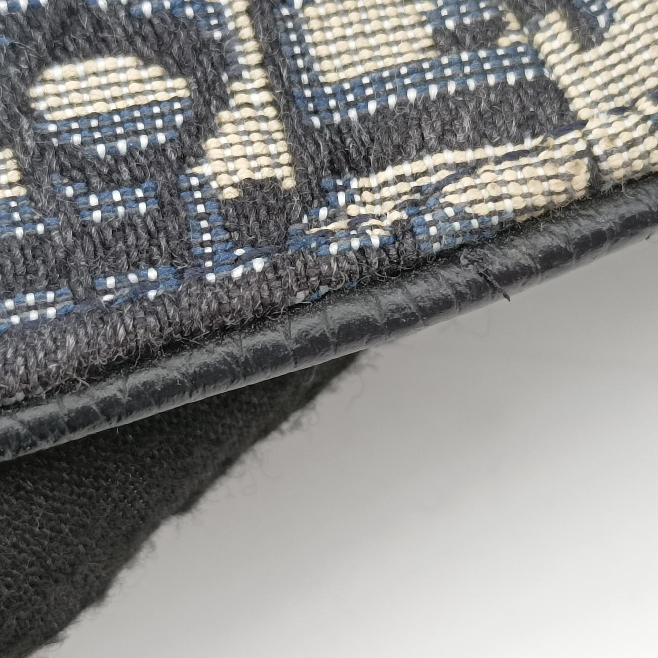 Pre-owned Christian Dior saddle Navy×Gray Jacquard  bum bag/waist bag | stylenewstar