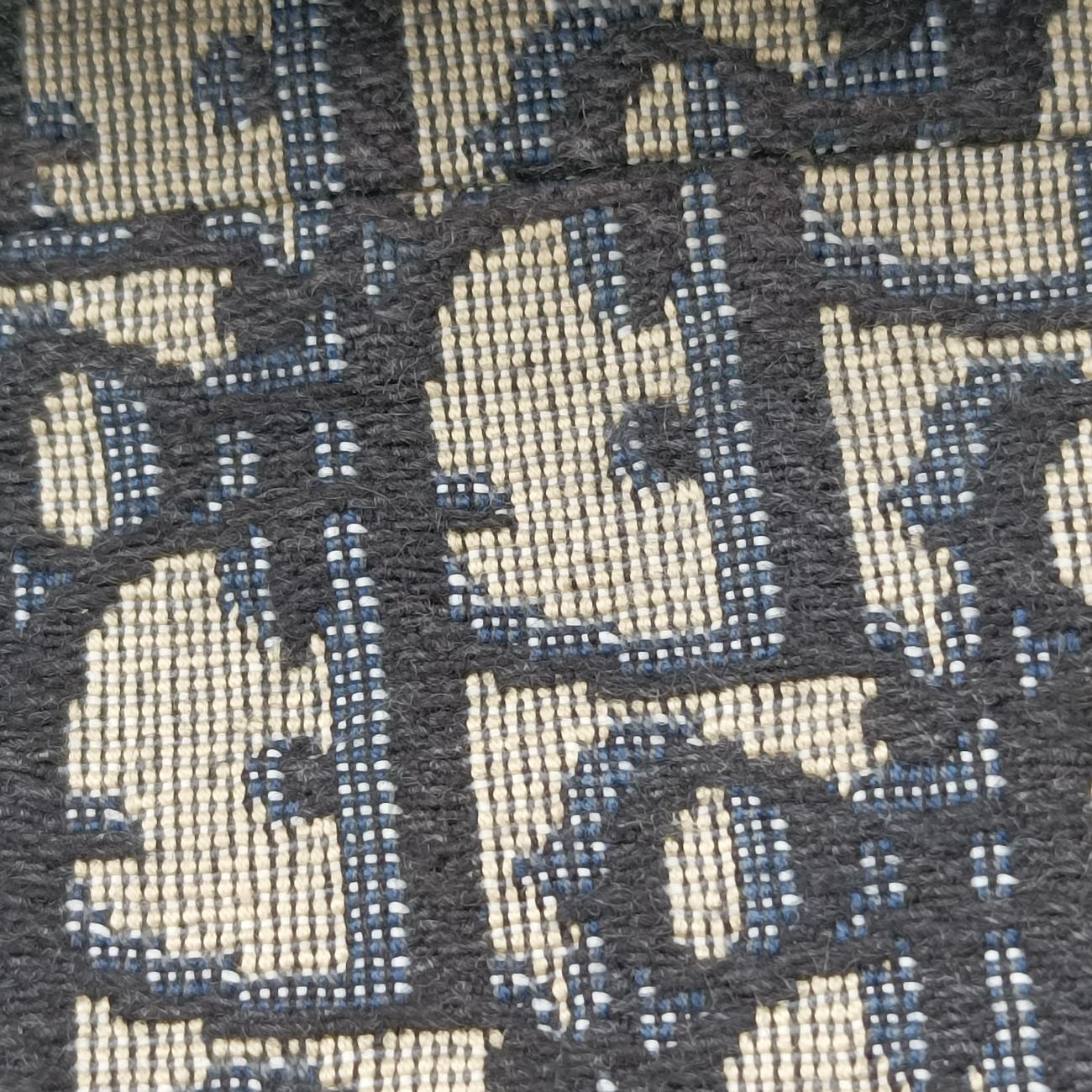 Pre-owned Christian Dior saddle Navy×Gray Jacquard  bum bag/waist bag | stylenewstar