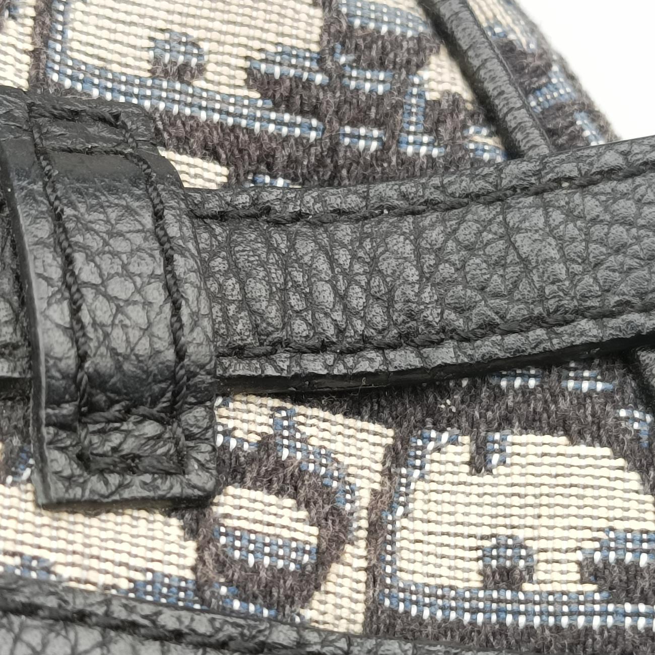 Pre-owned Christian Dior saddle Navy×Gray Jacquard  bum bag/waist bag | stylenewstar