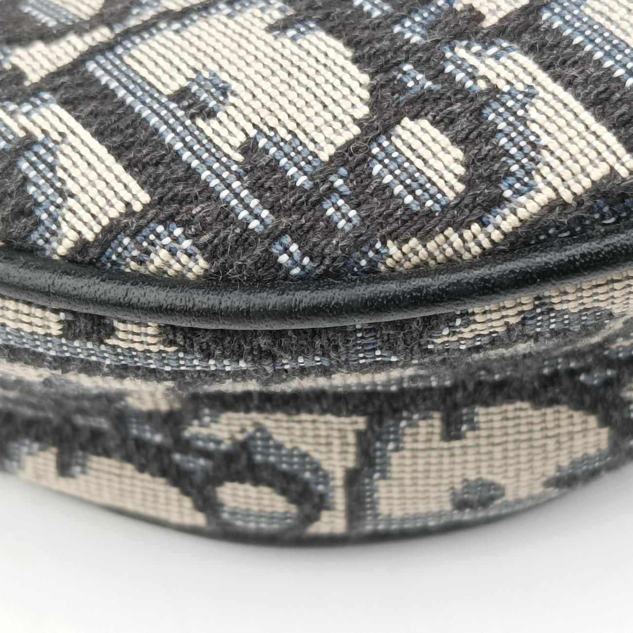 Pre-owned Christian Dior saddle Navy×Gray Jacquard  bum bag/waist bag | stylenewstar
