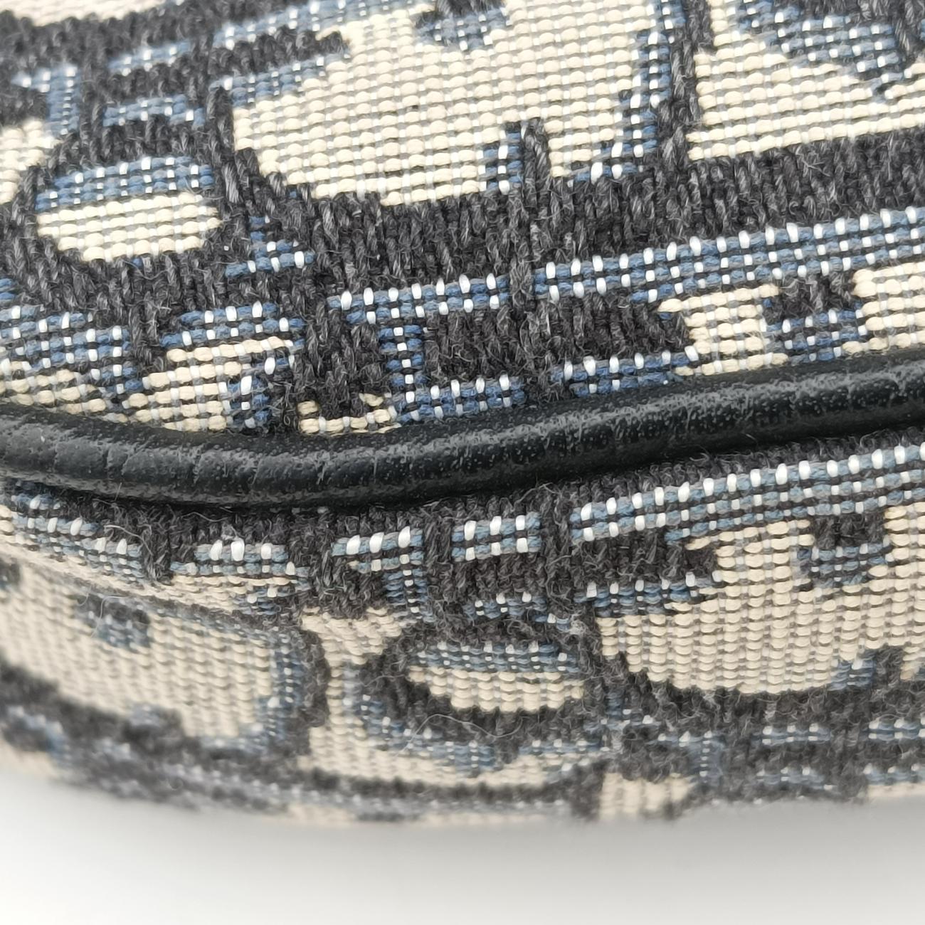 Pre-owned Christian Dior saddle Navy×Gray Jacquard  bum bag/waist bag | stylenewstar