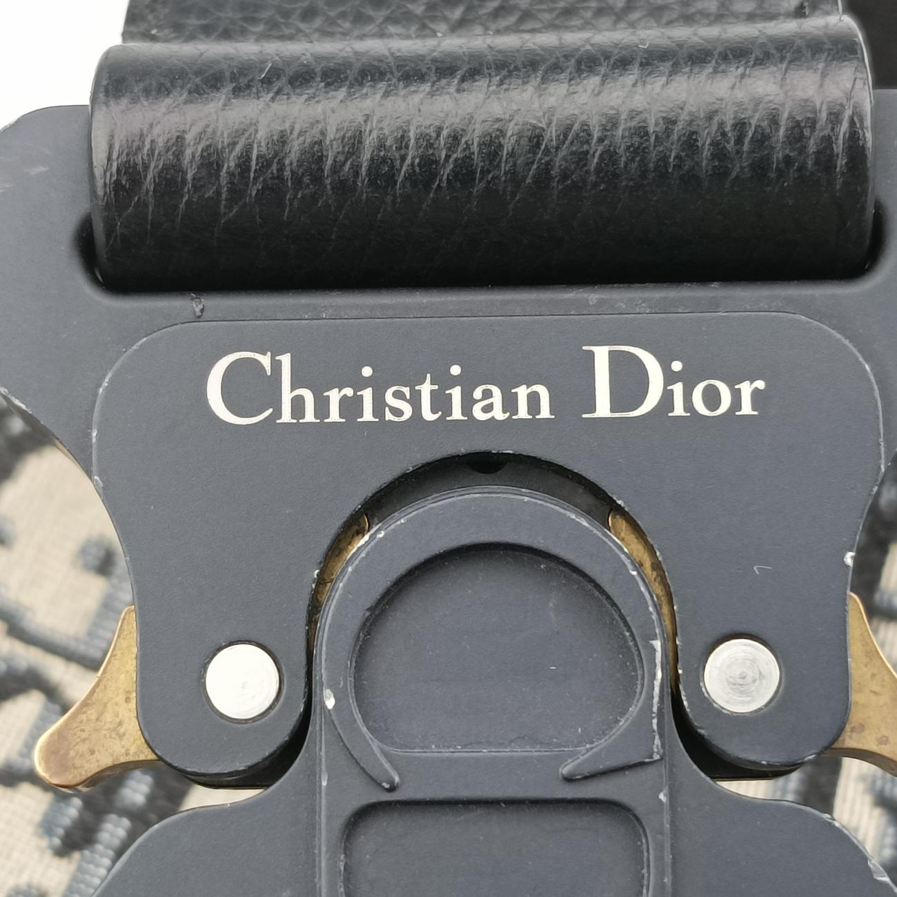 Pre-owned Christian Dior saddle Navy×Gray Jacquard  bum bag/waist bag | stylenewstar