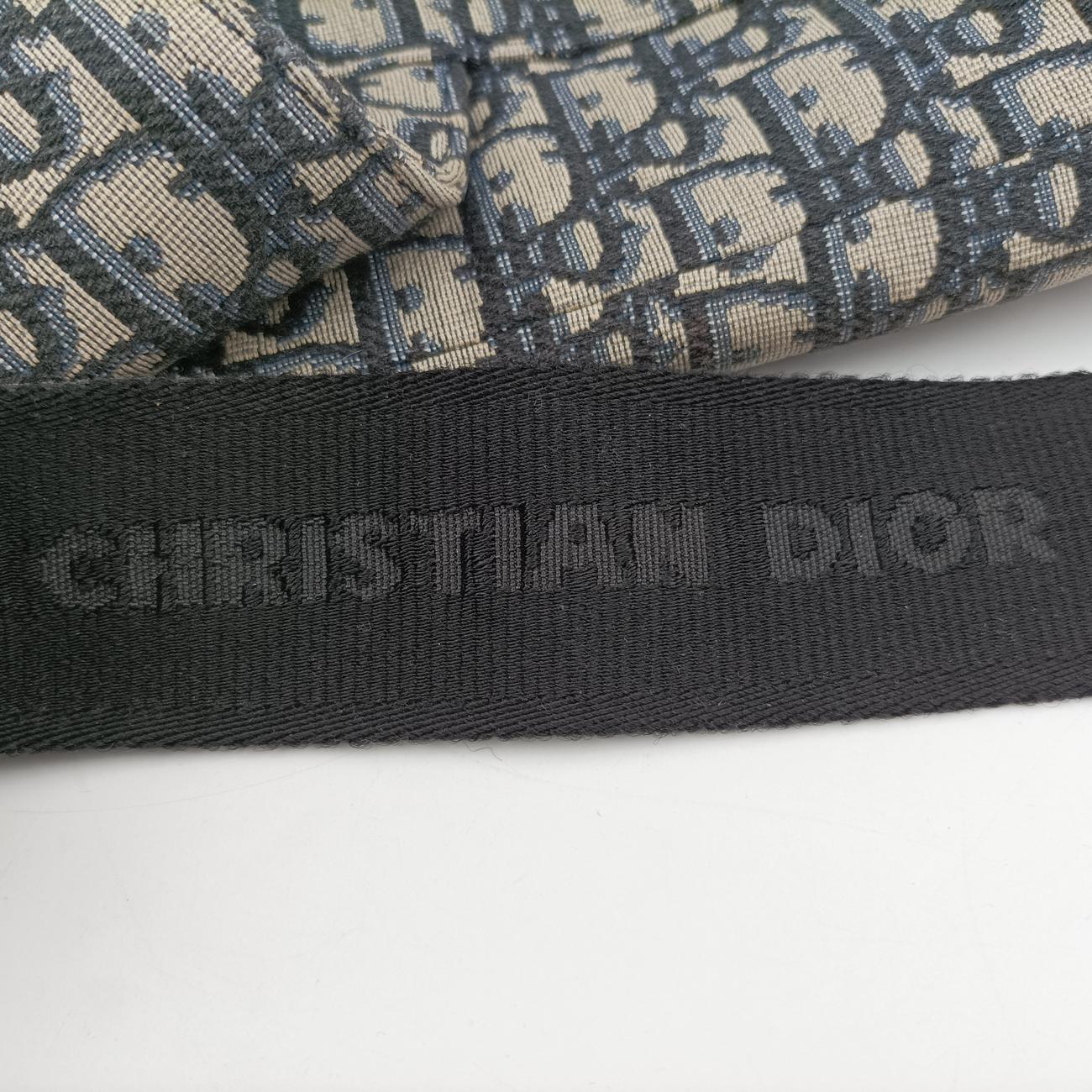 Pre-owned Christian Dior saddle Navy×Gray Jacquard  bum bag/waist bag | stylenewstar