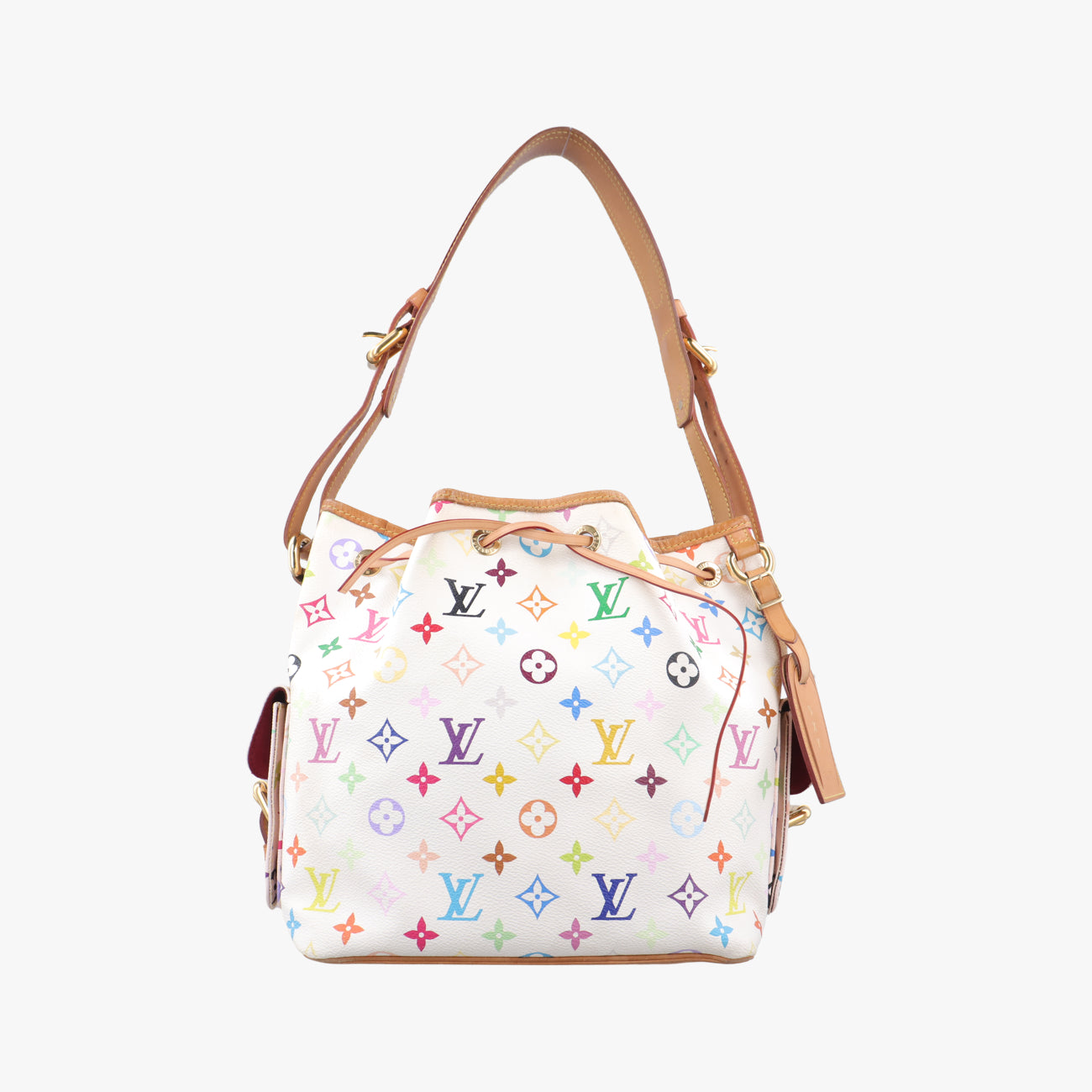 Pre-owned Louis Vuitton Petit NOé white Monogram Multicolor M42229 shoulderbag | stylenewstar
