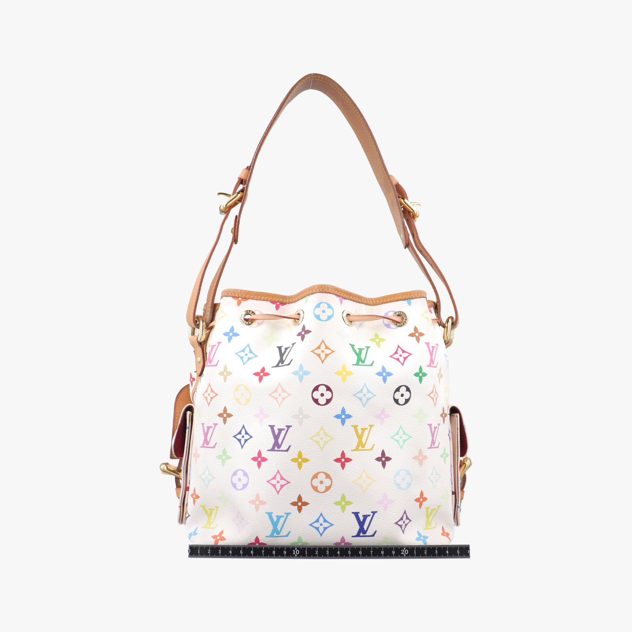Pre-owned Louis Vuitton Petit NOé white Monogram Multicolor M42229 shoulderbag | stylenewstar