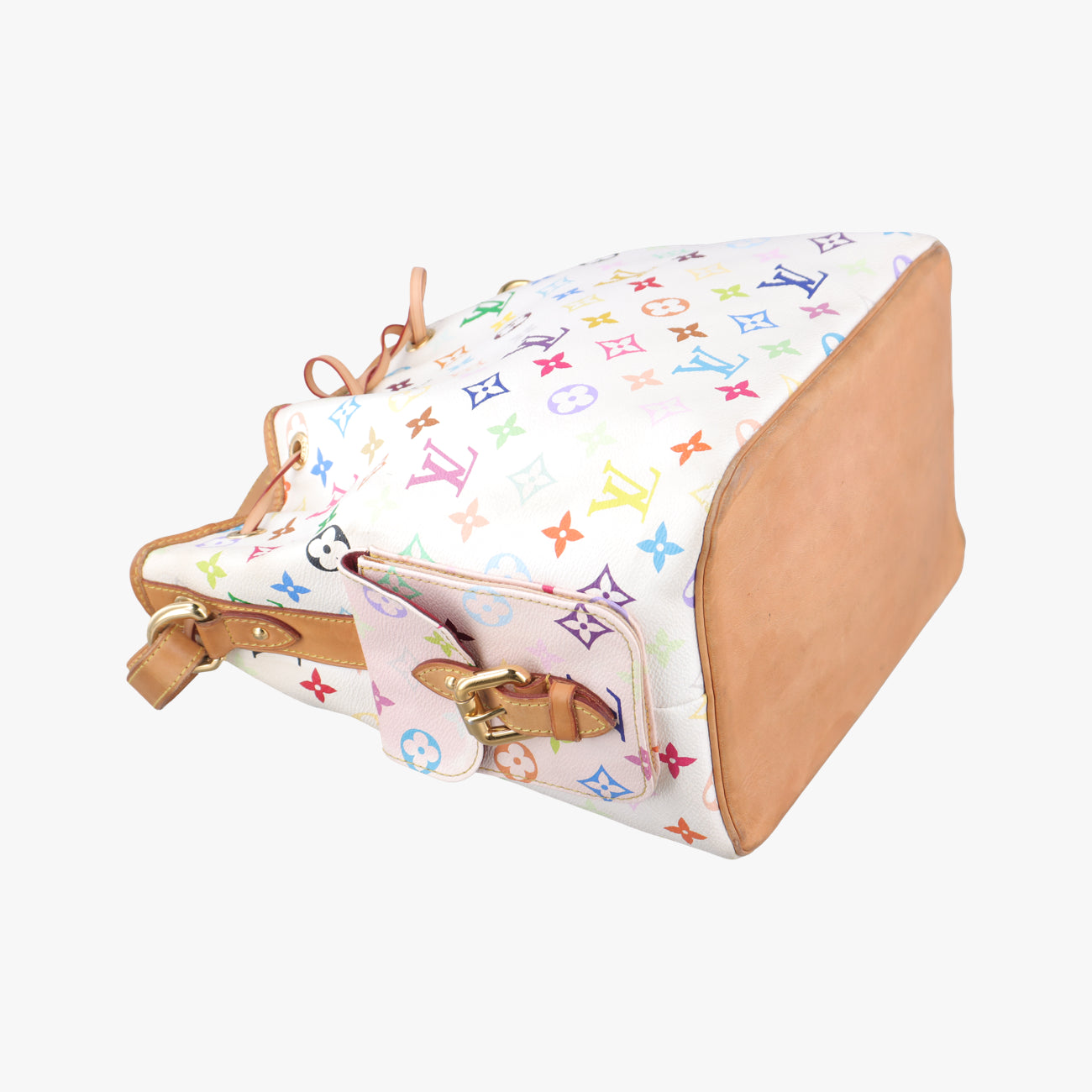 Pre-owned Louis Vuitton Petit NOé white Monogram Multicolor M42229 shoulderbag | stylenewstar