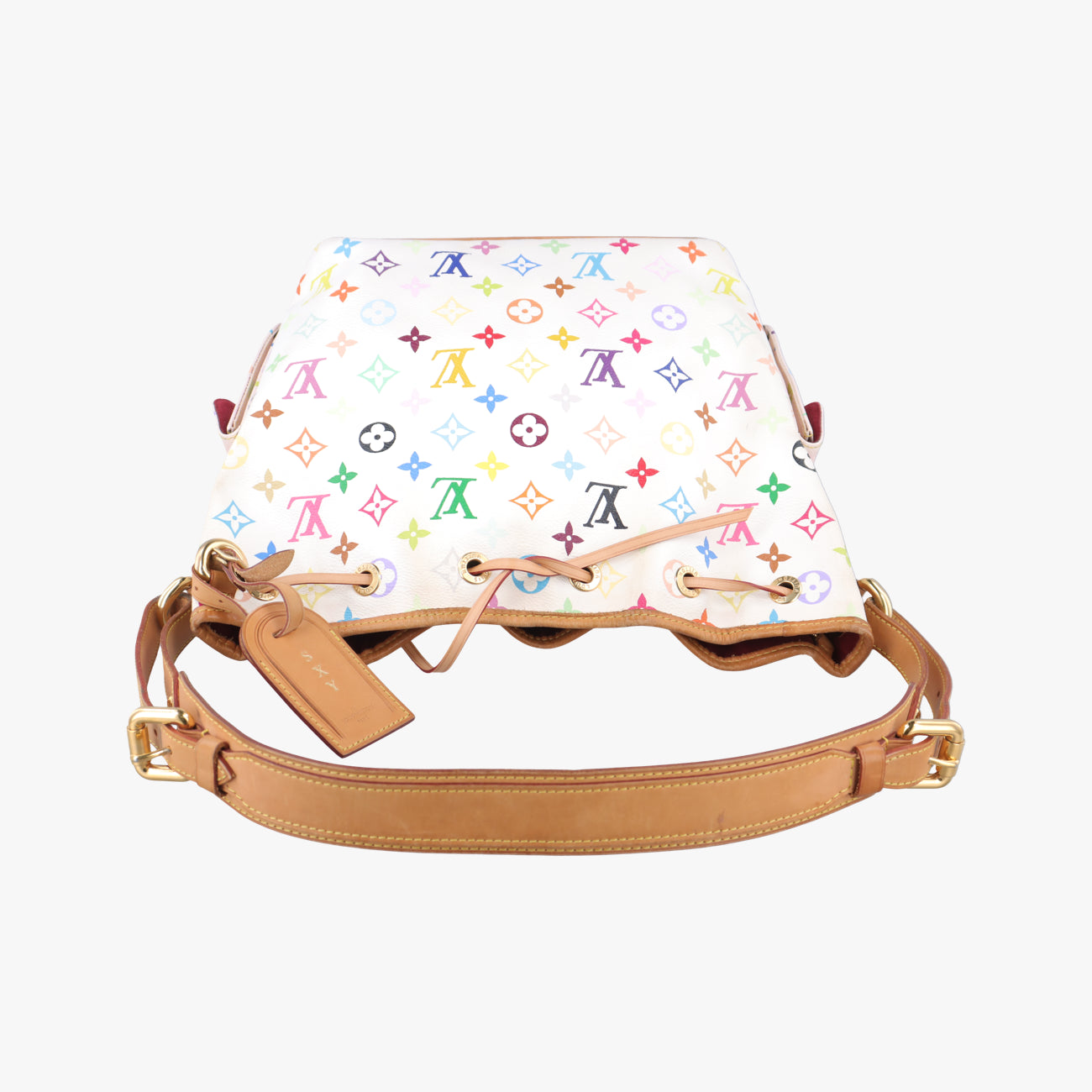 Pre-owned Louis Vuitton Petit NOé white Monogram Multicolor M42229 shoulderbag | stylenewstar