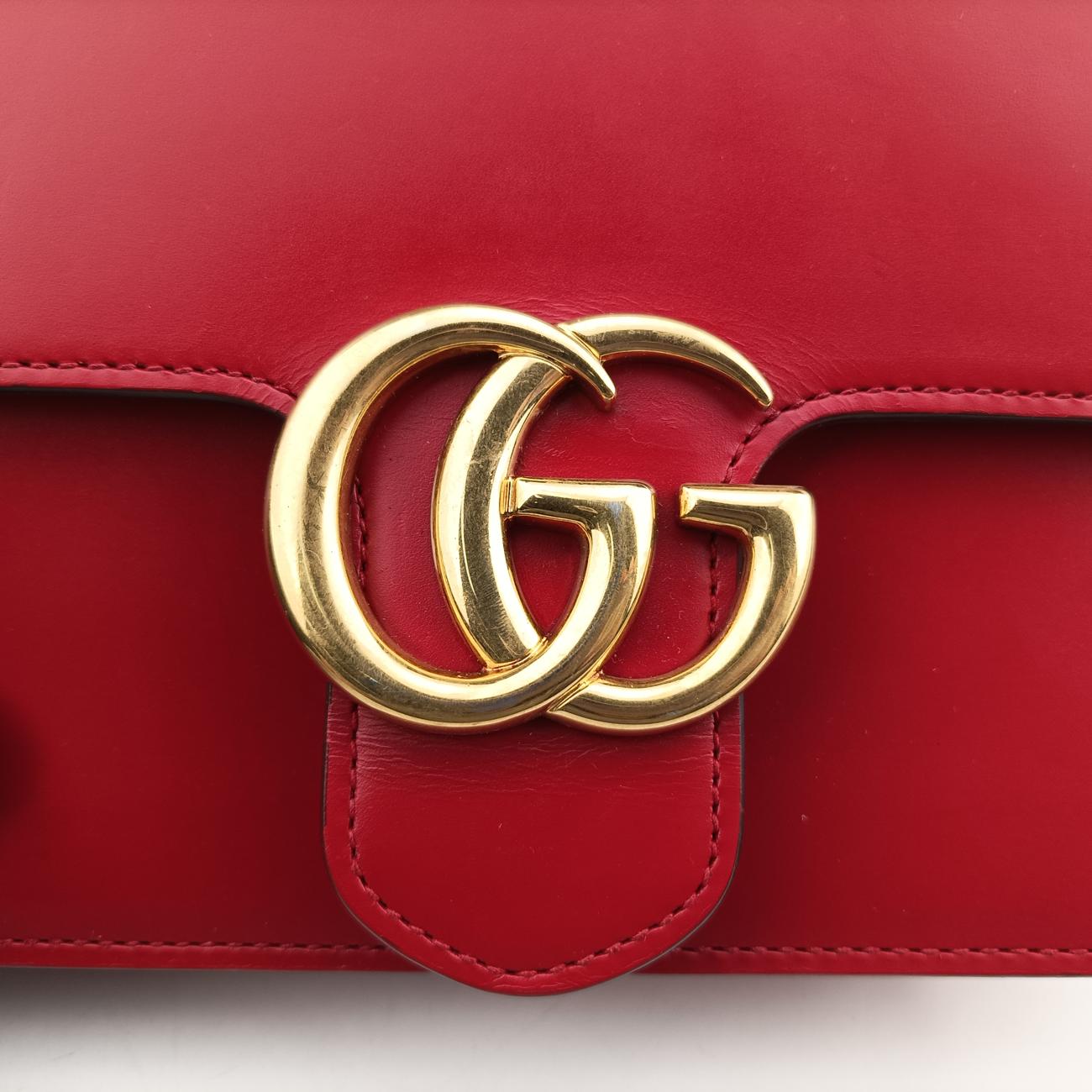 Vintage Gucci GG Marmont Red Leather 431384 shoulderbag | stylenewstar