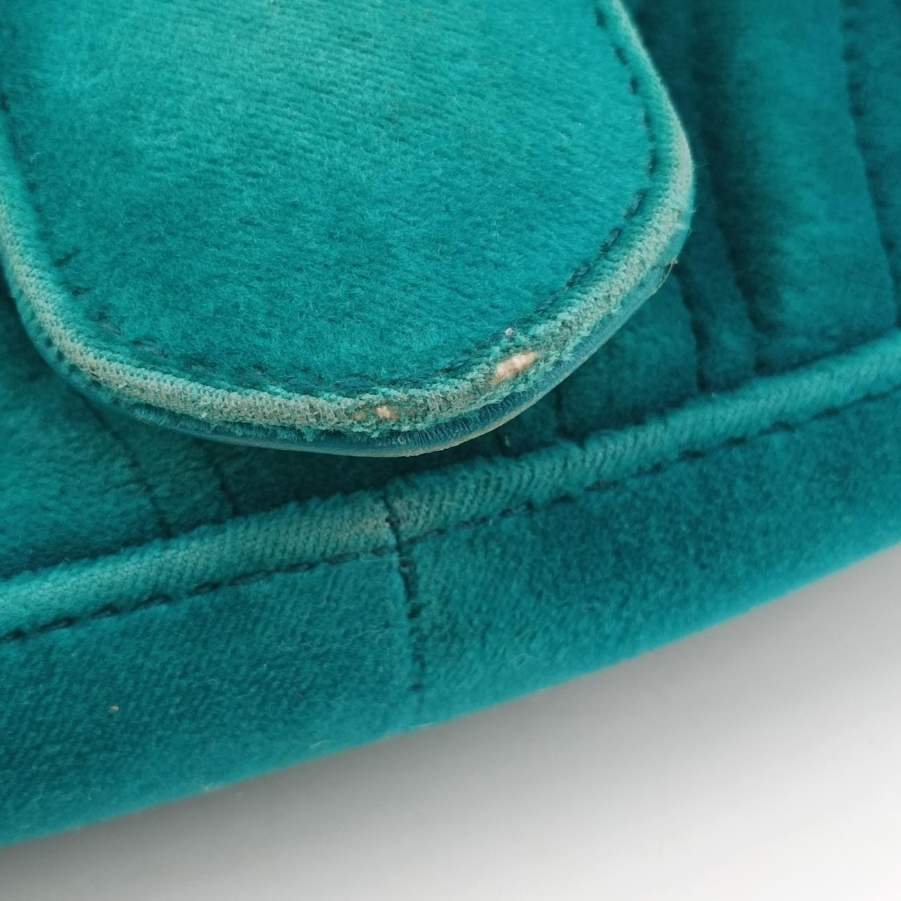 Pre-owned Gucci GG Marmont Blue velour 443497 shoulderbag | stylenewstar