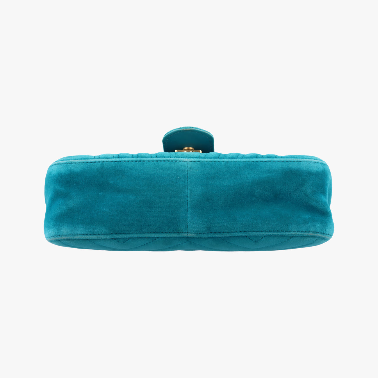 Pre-owned Gucci GG Marmont Blue velour 443497 shoulderbag | stylenewstar