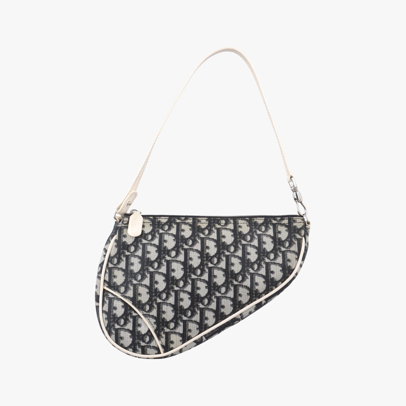 Pre-owned Christian Dior Saddle Black x Gray x White Jacquard  handbag | stylenewstar