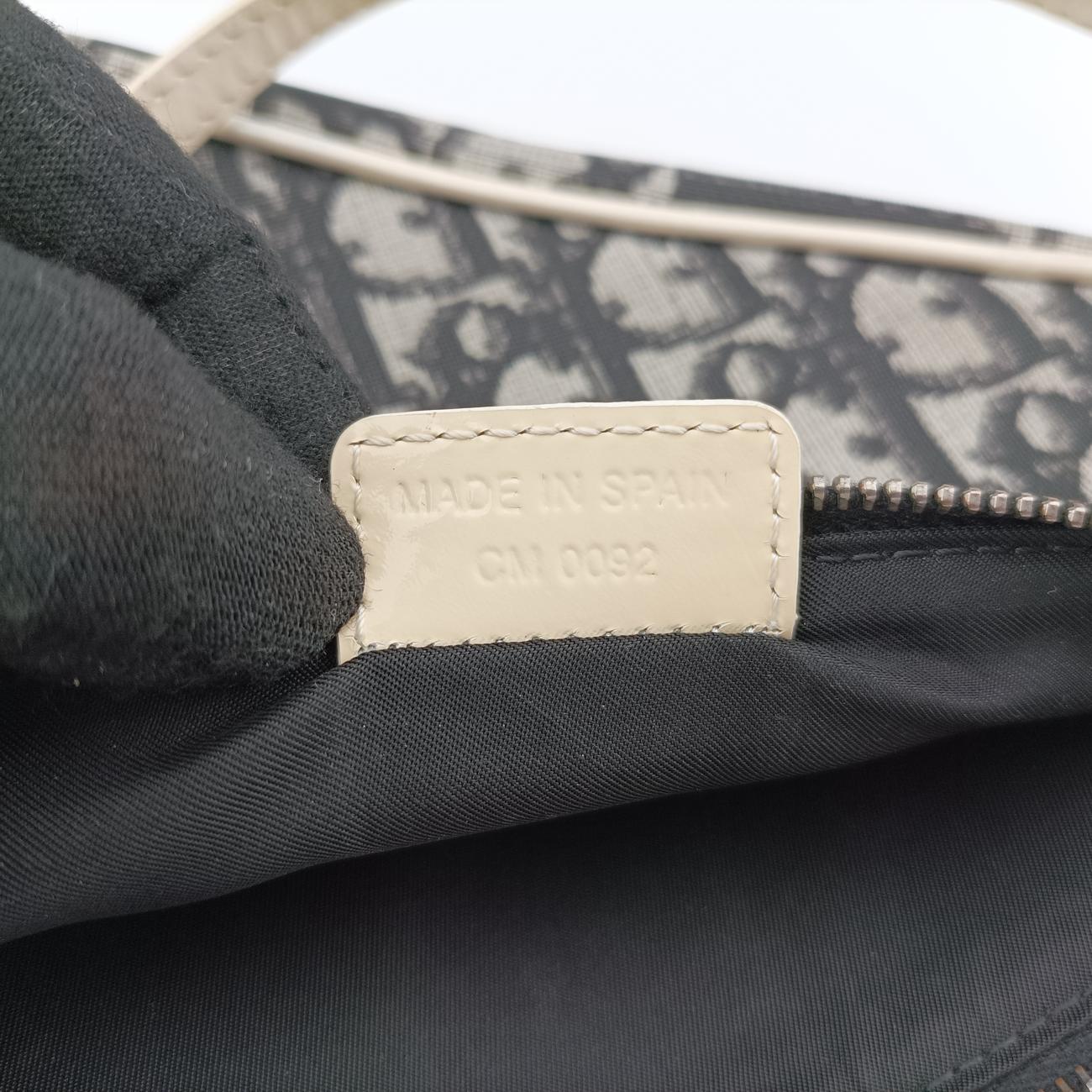 Pre-owned Christian Dior Saddle Black x Gray x White Jacquard  handbag | stylenewstar