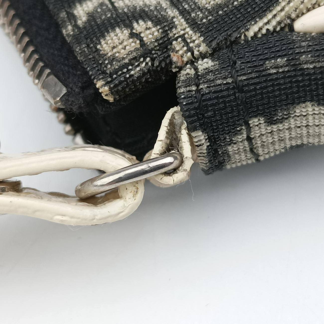 Pre-owned Christian Dior Saddle Black x Gray x White Jacquard  handbag | stylenewstar